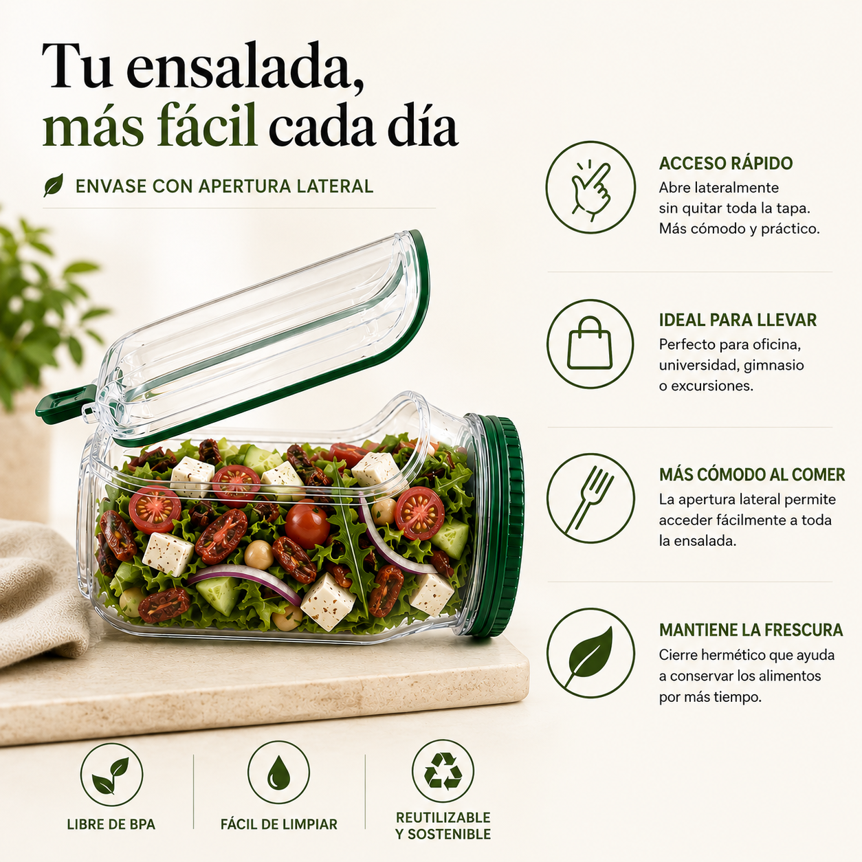 Taper de abertura lateral CON tenedor